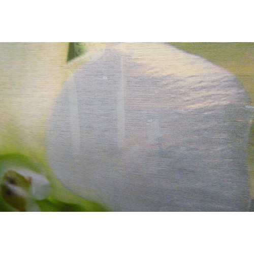 52 - A floral print on pierced fabric  84