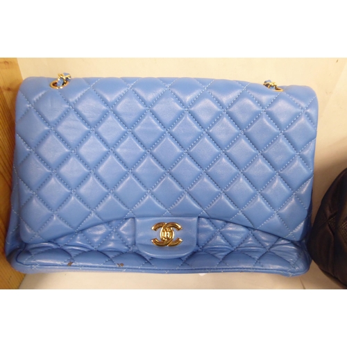 37 - Nine similar, quilted shoulder and handbags  various colours