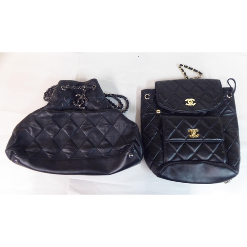 37 - Nine similar, quilted shoulder and handbags  various colours