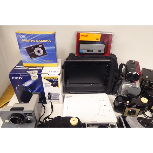 44 - Photographic and audio equipment: to include a Sony DCR digital camera; a Polaroid Instant Land came... 