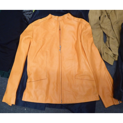 67 - Ladies jackets: to include a Chelsea Bukik pale green leather blouse; a Miss Cassidy black leather e... 