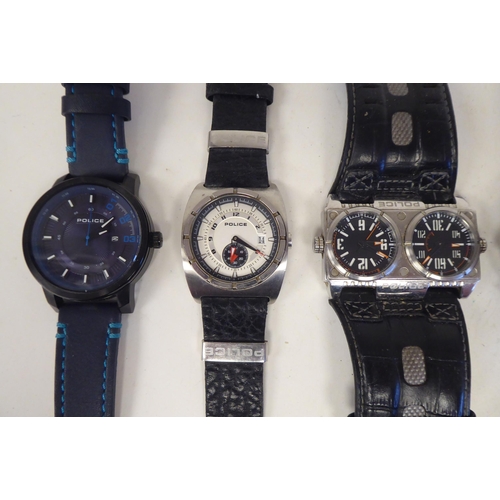 77 - Oversize wristwatches: to include a Diesel 3 Bar, on a black leather strap