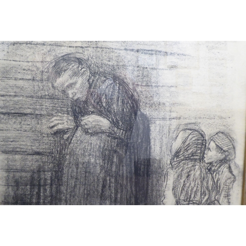 95 - After Kathe Koilwitz - 'Homeworker' two children and an older woman  lithograph  bears a pencil sign... 