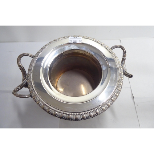 1 - Silver plate, viz. a twin handled pedestal wine cooler; and an epergne  20