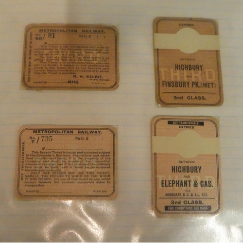 70 - An album of 1st-3rd class train ticket stubs from The Metropolitan and other railways