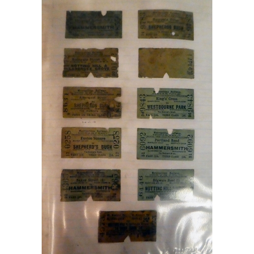 70 - An album of 1st-3rd class train ticket stubs from The Metropolitan and other railways