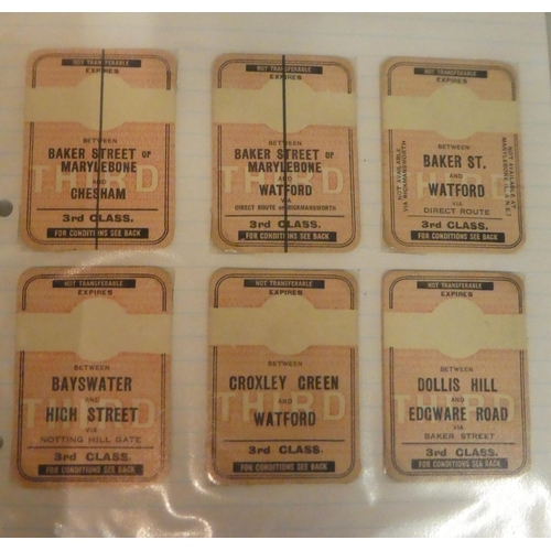 70 - An album of 1st-3rd class train ticket stubs from The Metropolitan and other railways