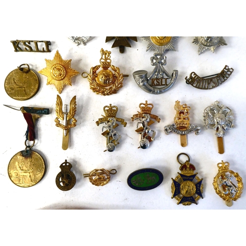 307 - Miscellaneous British military cap badges and other insignia, some copies: to include Royal Hampshir... 