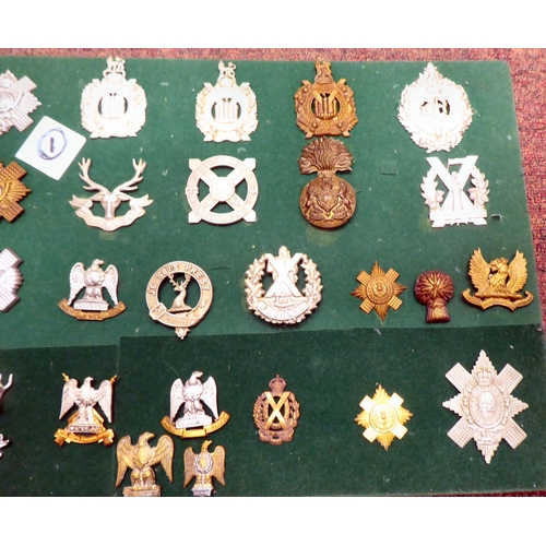 313 - Approx. forty British military cap badges and other insignia, some copies: to include various Highla... 