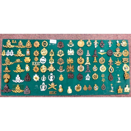 314 - Approx. seventy British military cap badges and other insignia, some copies: to include Military Foo... 