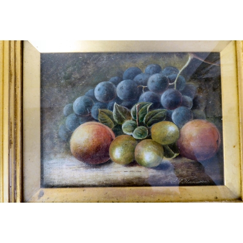 316 - J Williamson - a pair of still life studies, soft fruit  oil on canvas  bearing signatures... 