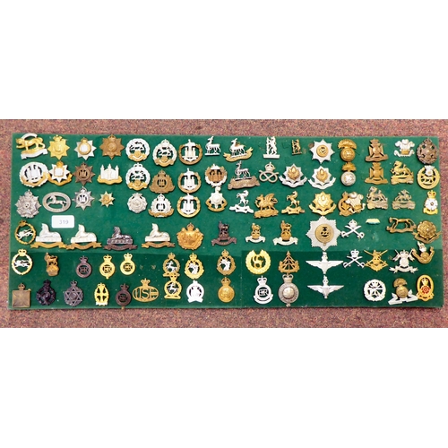 319 - Approx. ninety British military cap badges and other insignia, some copies: to include The Border; T... 