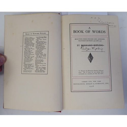 326 - Book: 'A Book of Words' selections from speeches and addresses, delivered between 1906 and 1927, by ... 