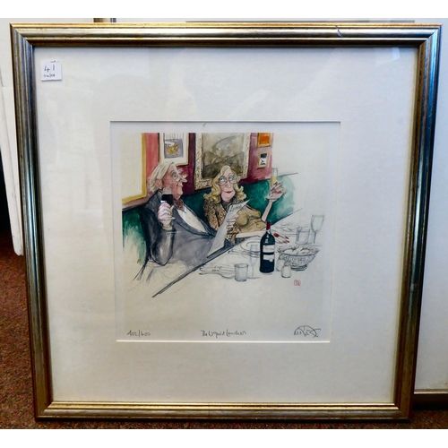 41 - After Sue McCartney Snape - four Limited Edition coloured caricature prints, viz. 'The Incredibly Ri... 