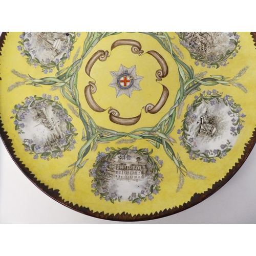 5 - A late Victorian china charger 'The Beaconsfield Plate' designed and hand painted by Maj FA Chansley... 