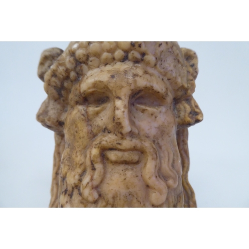 50 - A 3rd/4th BC Greek carved marble boundary marker, fashioned as the head of Hermes  5.5