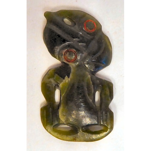 340 - A Maori jade Hei Tiki pendant  3cm x 1.8cm