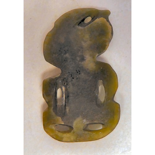 340 - A Maori jade Hei Tiki pendant  3cm x 1.8cm