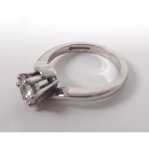 10 - An 18ct white gold, diamond solitaire