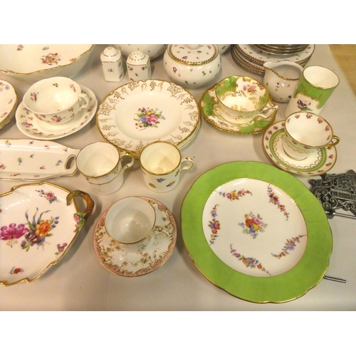 122 - Ceramics: to include a Coalport china plate, decorated with flora  12