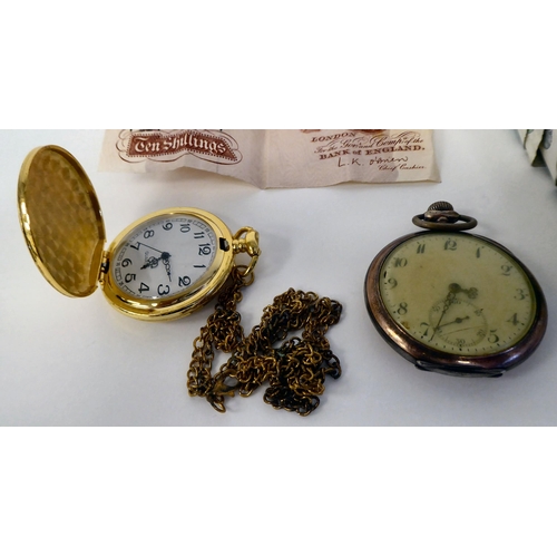 127 - A mixed lot: to include watches; jewellery; and banknotes