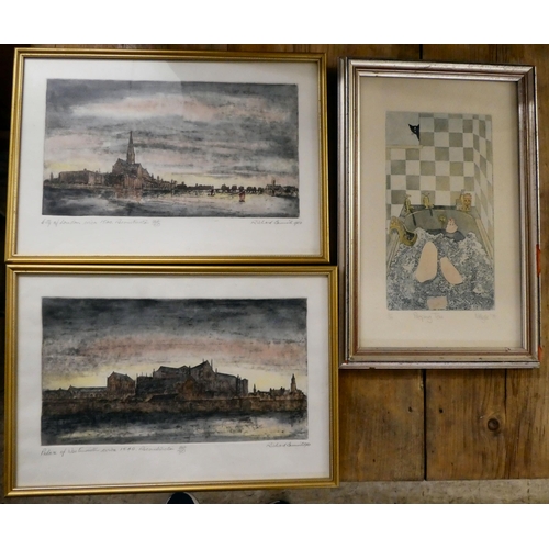 143 - Framed pictures and prints - mainly landscapes  some bearing signatures  mixed sizes