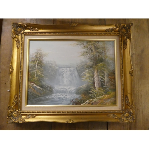 143 - Framed pictures and prints - mainly landscapes  some bearing signatures  mixed sizes