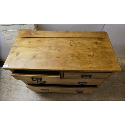 156 - An early 20thC pine, four drawer dressing chest, on a bracket plinth  33