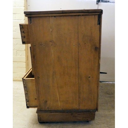 156 - An early 20thC pine, four drawer dressing chest, on a bracket plinth  33