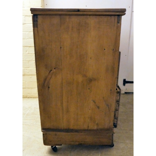 156 - An early 20thC pine, four drawer dressing chest, on a bracket plinth  33