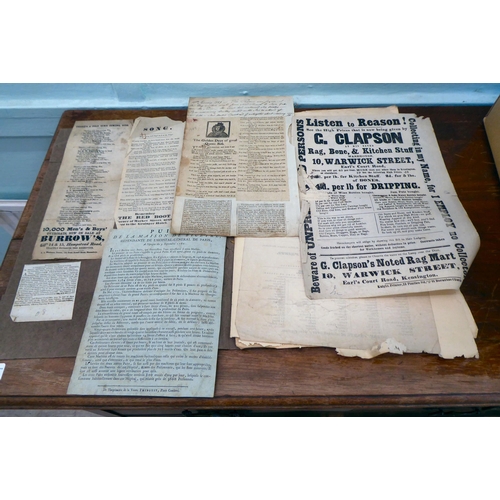 161 - Mainly 18th & 19thC ephemera: to include the London Evening Post