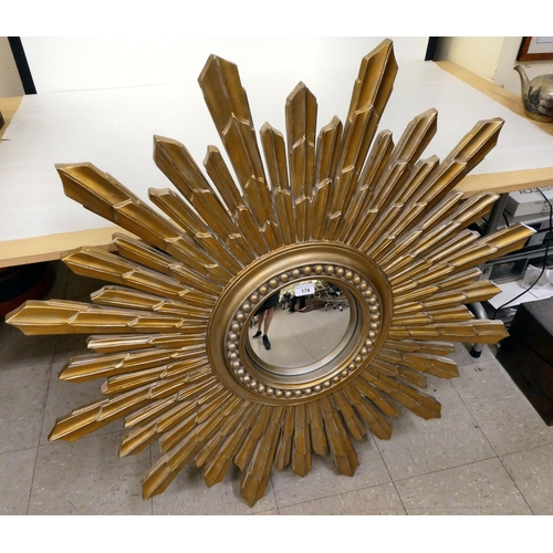 174 - A Laura Ashley sunburst style convex mirror, in a typically styled gilt frame  40