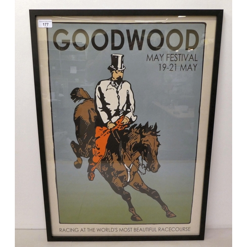 177 - A coloured print poster for 'Racing at Goodwood'  25