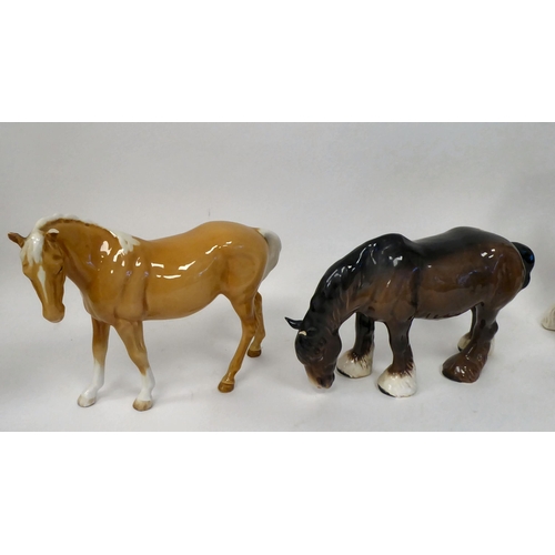 25 - Seven Beswick china model horses and foals  various poses  tallest 7