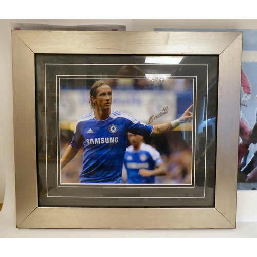 33 - Sporting memorabilia: to include a Fernando Torres signed photograph; and a Renault gilet size L/XL