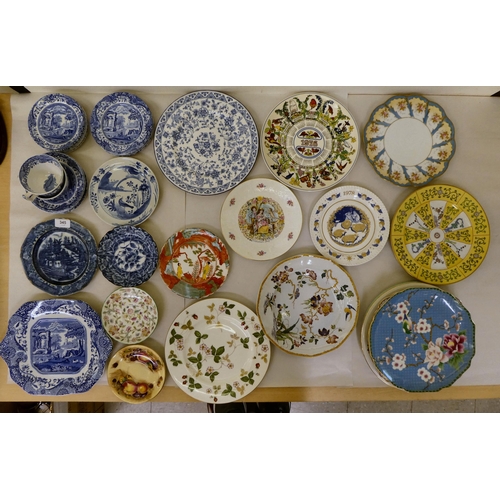 345 - Table ceramics and decorative plates: to include examples by Limoges, Spode and Herend 