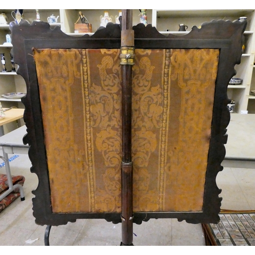 347 - A William IV/early Victorian carved rosewood and mahogany tapestry set pole screen  69