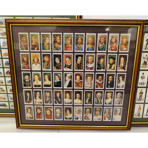 348 - Four framed themed groups of Wills and Players cigarette cards 