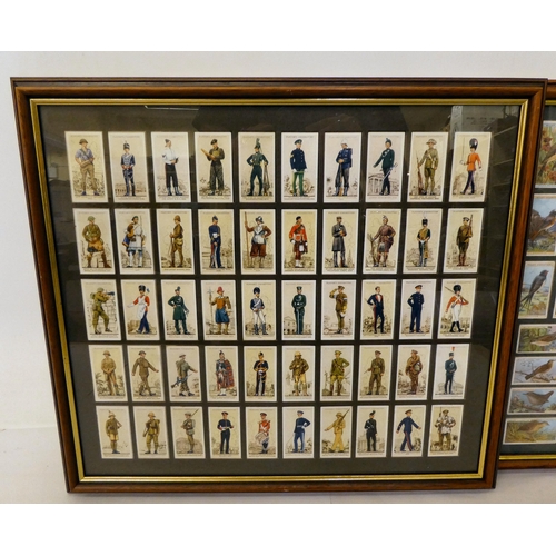 348 - Four framed themed groups of Wills and Players cigarette cards 