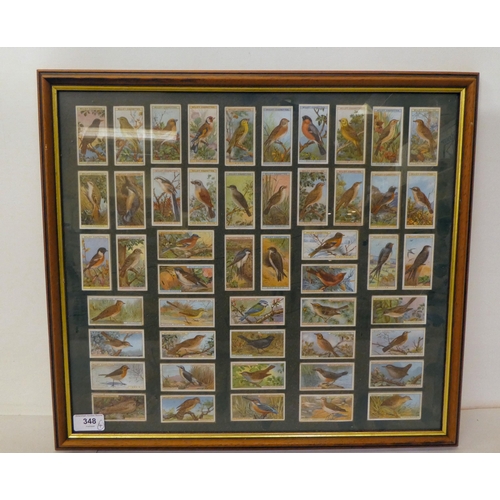 348 - Four framed themed groups of Wills and Players cigarette cards 