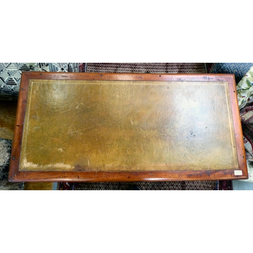 357 - A late Victorian mahogany seven drawer, twin pedestal desk, on a plinth  30