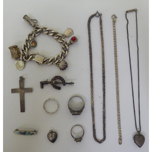 375 - Silver collectables: to include a charm bracelet 