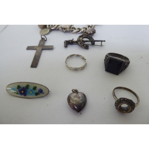 375 - Silver collectables: to include a charm bracelet 