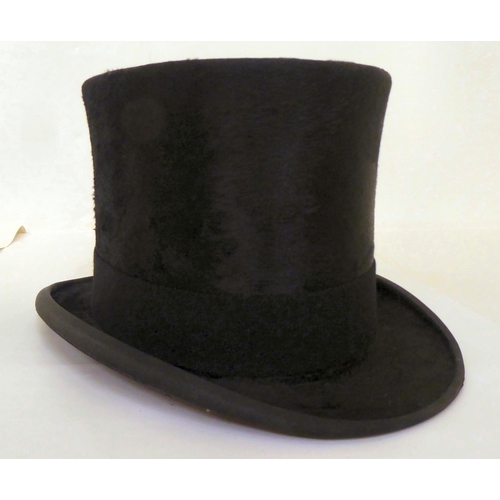 376 - A Lock & Co black silk top hat, reputedly once the property of Sir John Dashwood, West Wycombe P... 