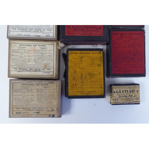 49 - Imperial Dry Plate Company glass photographic development plates and others