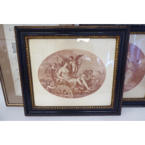 53 - Two 18thC style sepia prints, depicting classical subjects  10