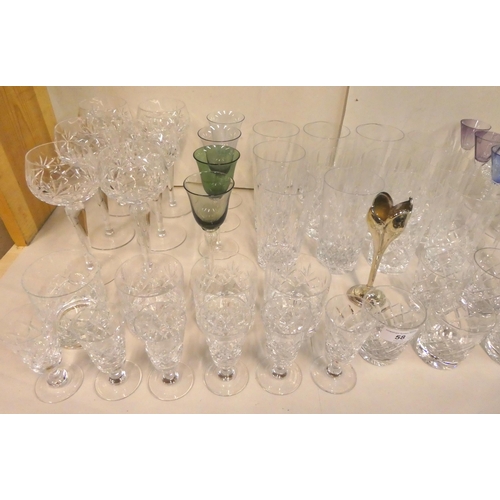 58 - Glassware: to include a cut lead crystal tumbler