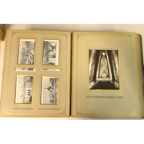 60 - A late Victorian felt covered carte de viste; and a contemporary brown hide album, containing photog... 