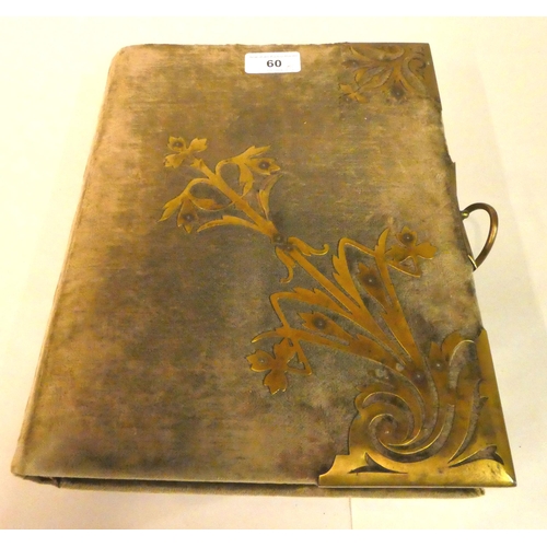 60 - A late Victorian felt covered carte de viste; and a contemporary brown hide album, containing photog... 