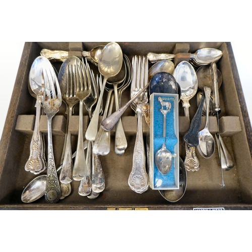 8 - Variously patterned EPNS cutlery and flatware